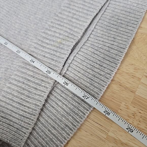 Garnet Hill‎ Cabled 100% Cashmere Turtleneck Sweater Gray Size Medium Mock Neck - Picture 6 of 10